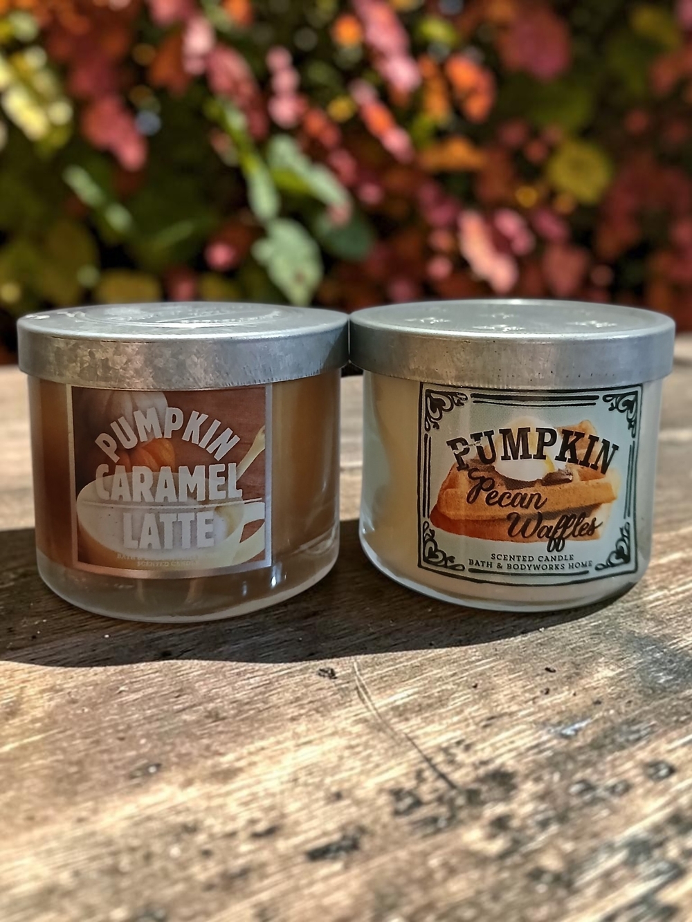 Bath & Body Works Pumpkin Pecan Waffles Scented Candle & Pumpkim Caramel Latte